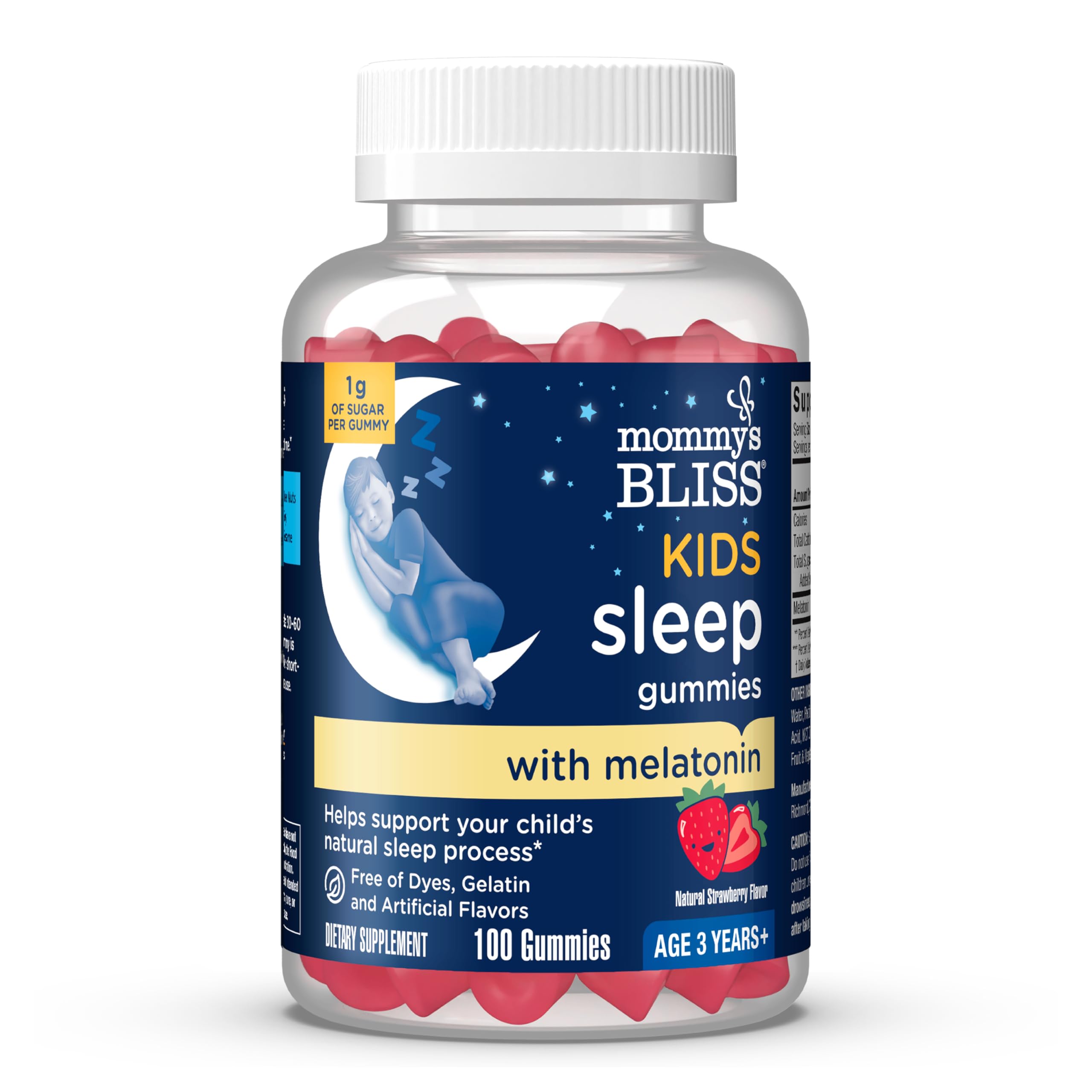 Mommy's Bliss Kids Sleep Support Melatonin Gummies, Strawberry Flavor 60ct