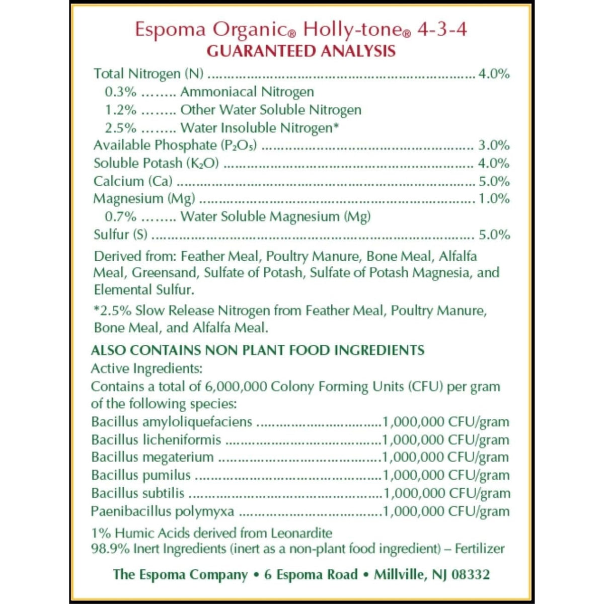 Espoma Organic Holly-Tone 4-3-4 Natural & Organic Evergreen & Azalea Plant Food; 4 lb. Bag; The Original & Best Fertilizer for All Acid Loving Plants Including Rhododendrons & Hydrangeas. Pack of 2