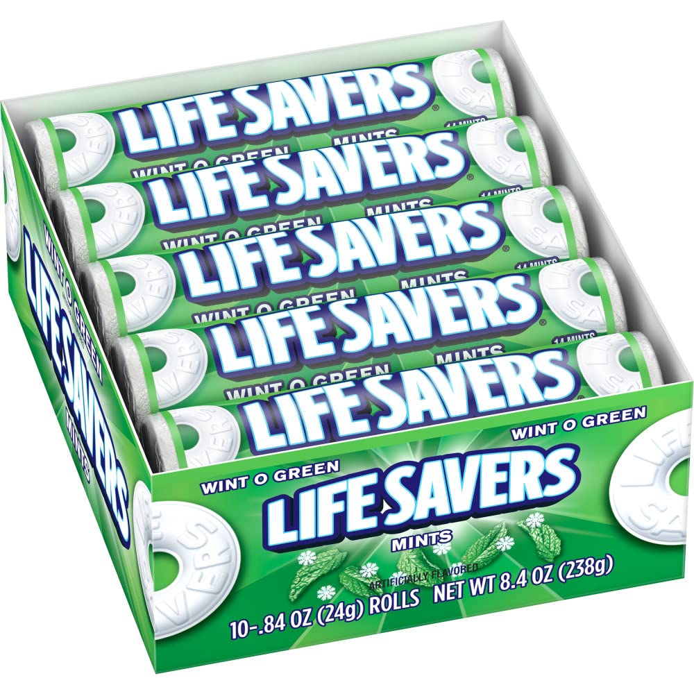 Buy now LIFE SAVERS Mints Wint-O-Green Hard Candy Bulk Mints, Hard Candies, Individually Wrapped Single Rolls, .84 Ounce, 20 Count Box Wint-O-Green at indiglob india