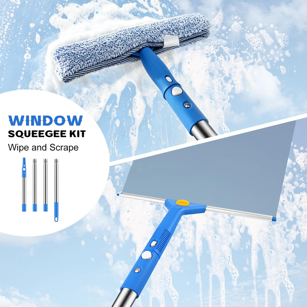 SetSail Window Cleaning Kit with Bucket 3 Gallon for Home Outdoor, Blue