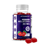 Vitamatic Sugar Free Melatonin 30mg per Gummy - 60 Servings - 60 Vegetarian Gummies - Non-Habit Forming Supplement (60 Count (Pack of 1)) | 60 Vegetarian Gummies, Non-Habit Forming, Supplement