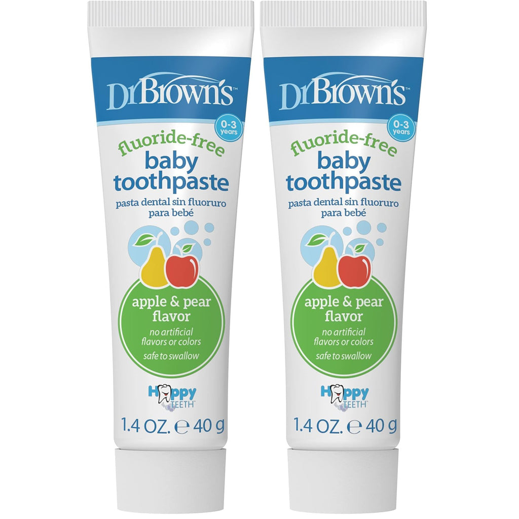 Buy now Dr. Brown's Fluoride-Free Baby Toothpaste, Safe to Swallow, Apple Pear, 1-Pack, 1.4oz/40g, 0-3 Years at indiglob india