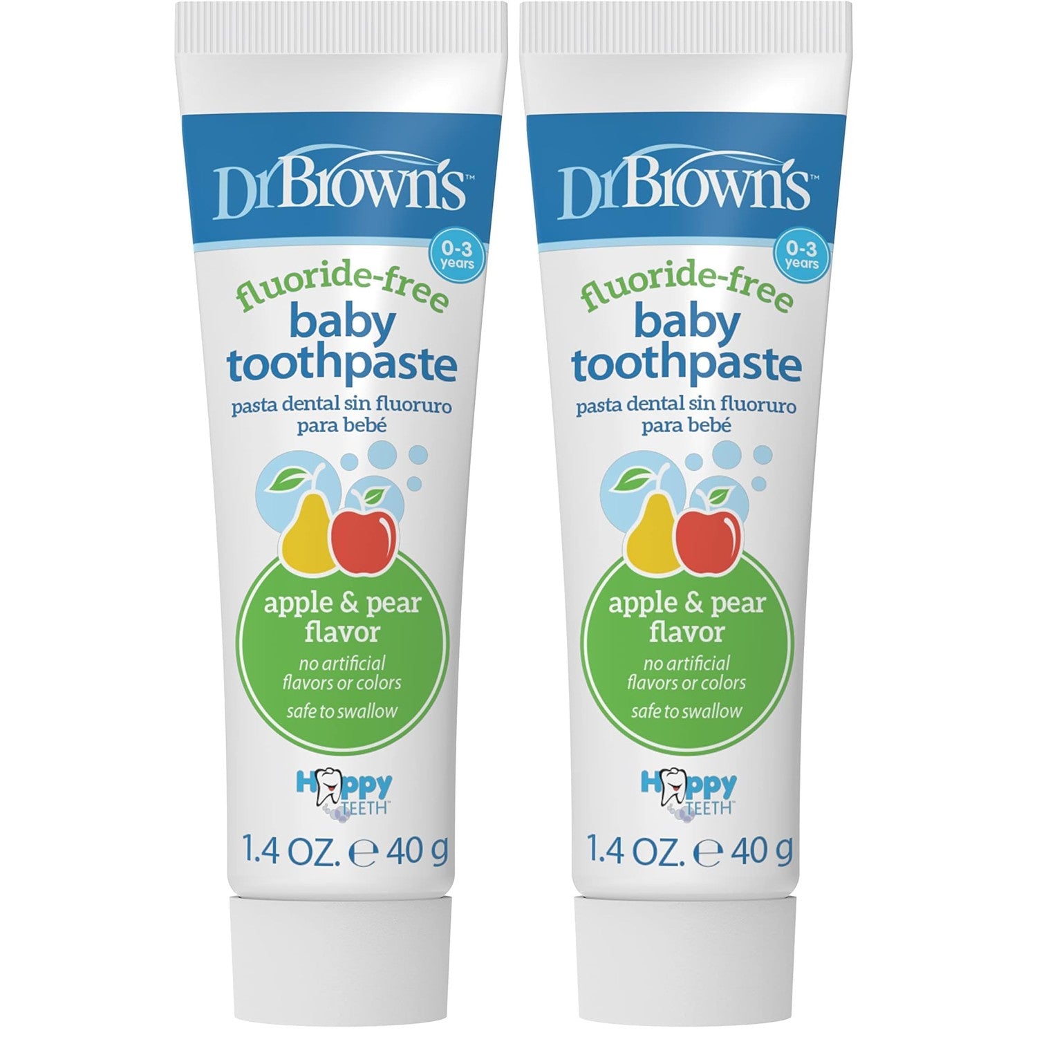 Buy now Dr. Brown's Fluoride-Free Baby Toothpaste, Safe to Swallow, Apple Pear, 1-Pack, 1.4oz/40g, 0-3 Years at indiglob india