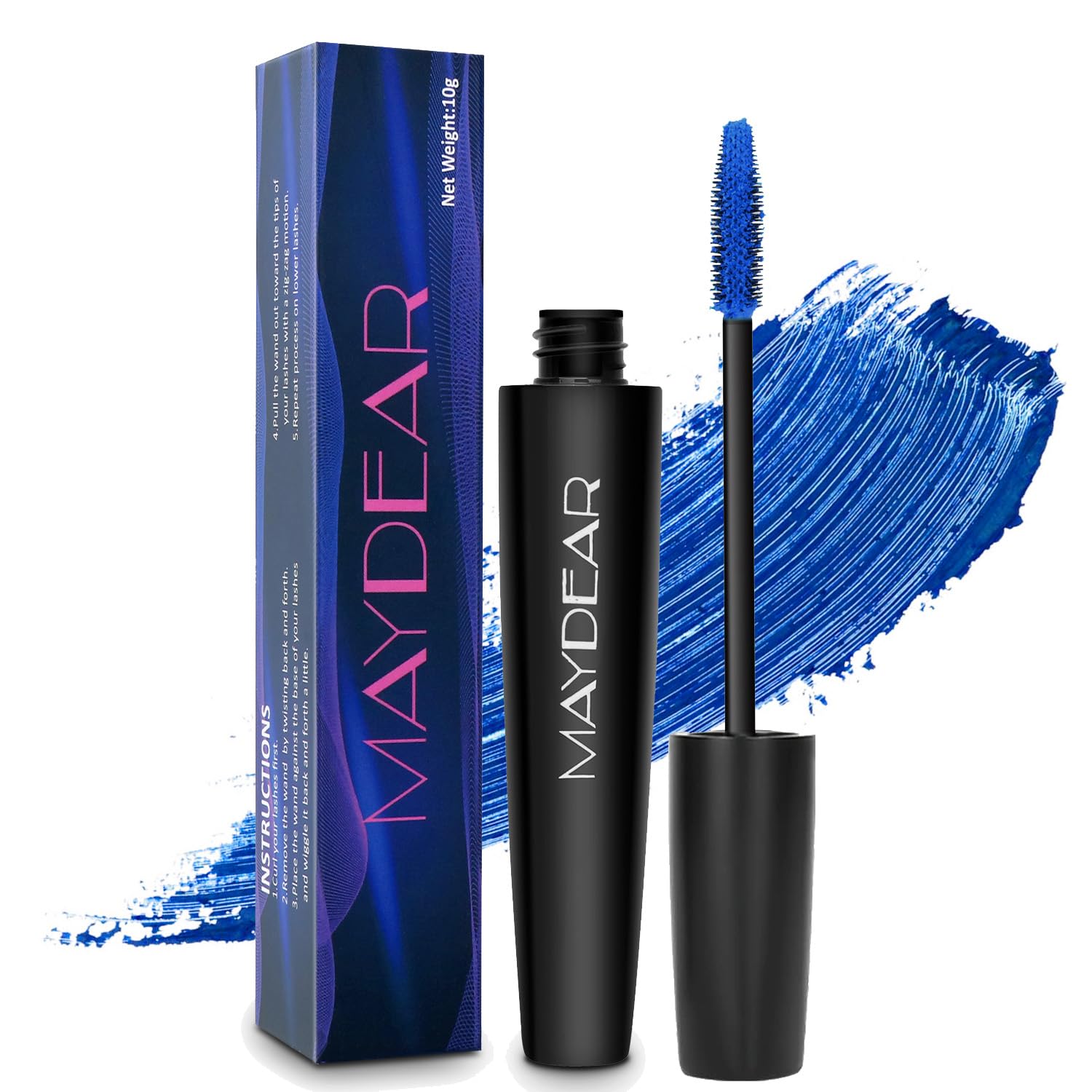 Buy now Maydear Dark Green Waterproof Long Lasting Smudgeproof Mascara for Women's Eye Makeup Blue at indiglob india
