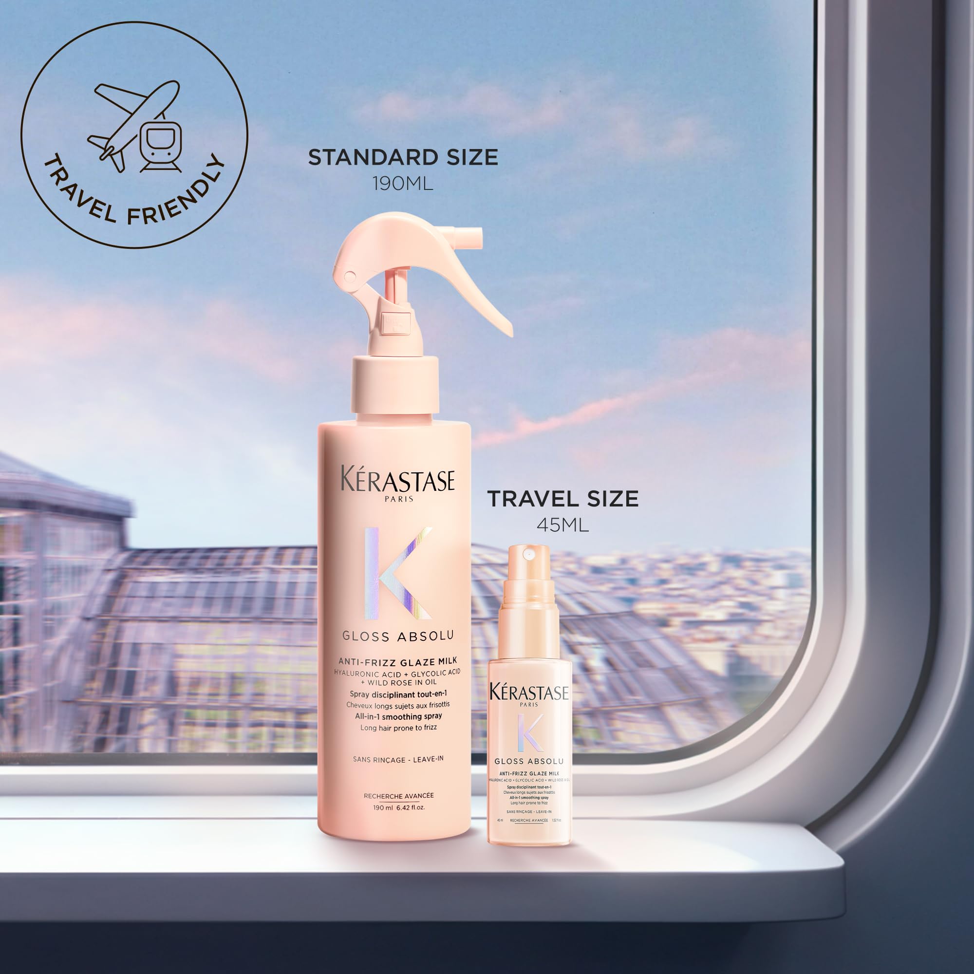 Kerastase Gloss Absolu Anti-Frizz Glaze Milk - Instantly Detangles, Hydrates & Smooths, Eases Blow-Dry, Absorbs Frizz & Fly-Aways, Protects from Heat & Humidity, For Long Hair