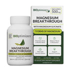 BIOptimizers Magnesium Breakthrough Supplement with 500mg - 7 Forms of Magnesium: Glycinate, Malate, Citrate, and More - Natural Support for Sleep and Cognitive Function -60 Capsules- Calming Vitamins
