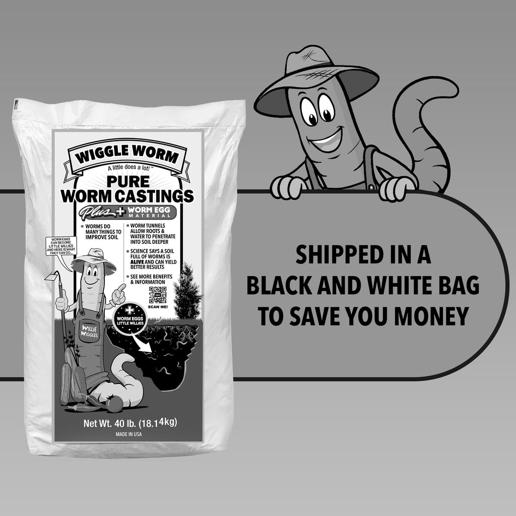 Wiggle Worm 100% Pure Worm Castings Plus Worm Egg Material, 40lb