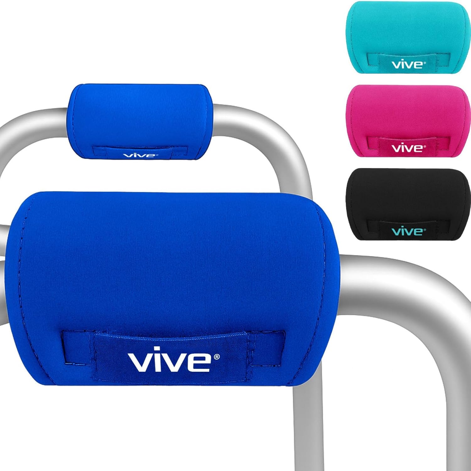 Buy now Vive Walker Handle Cushions - Padded Hand Covers - Soft Cushion Padding Medical for Folding Rolling Wheelchair, Rollator Handle, Senior, Elderly Grippers - Crutch Handle Pad Grips - Mobility Aid Blue at indiglob india