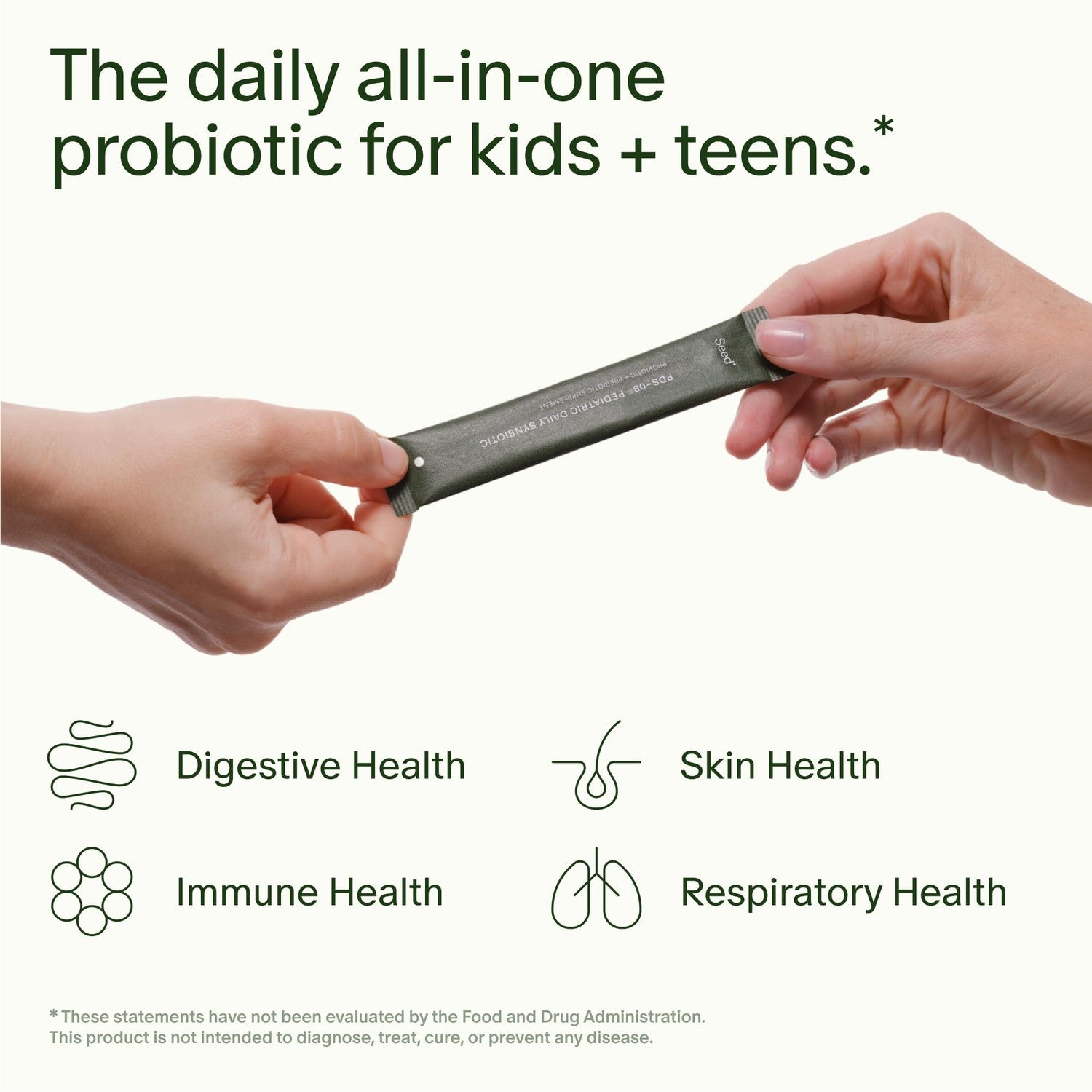 Seed PDS-08 Pediatric Daily Synbiotic - Probiotic + Prebiotic - 30 Days | Fiber-Based Probiotic + Prebiotic for Kids Ages 3-17 - Digestive & Gut Health - Occasional Constipation Relief