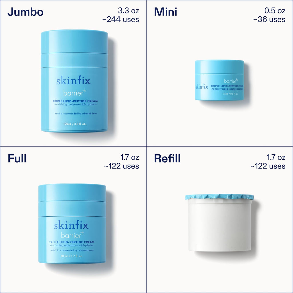 Skinfix Triple Lipid-Peptide Cream - 1.7 oz - Rich Face Moisturizer with Hyaluronic Acid - Hydrates & Restores Dry, Sensitive Skin - Non-Comedogenic, Fragrance Free, Vegan, Cruelty Free