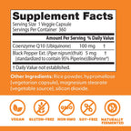 Doctor's Best High Absorption CoQ10 with BioPerine Supplement - Coenzyme Q10 Caps for Heart Health & Antioxidant Support, Naturally Fermented CoQ10 - 360 Veg Capsules
