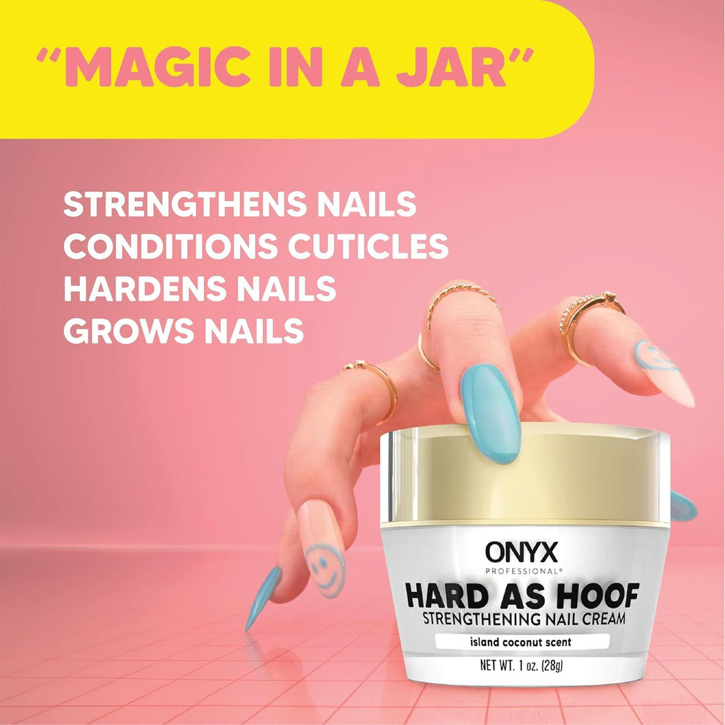 Buy now Onyx Professional Hard as Hoof Nail Strengthening Cream, Coconut Scent - Nail Growth and Conditioning Cuticle Cream Stops Splits, Chips, Cracks & Strengthens Nails, 1 oz at indiglob india