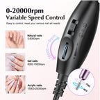COSLUS C40 Electric Nail Drill Professional, Precise Dial Speed Control | Nail File Machine for Acrylic Gel Dip Powder Removal, Compact Manicure Tools, Beginner-friendly Polishing Set, Home