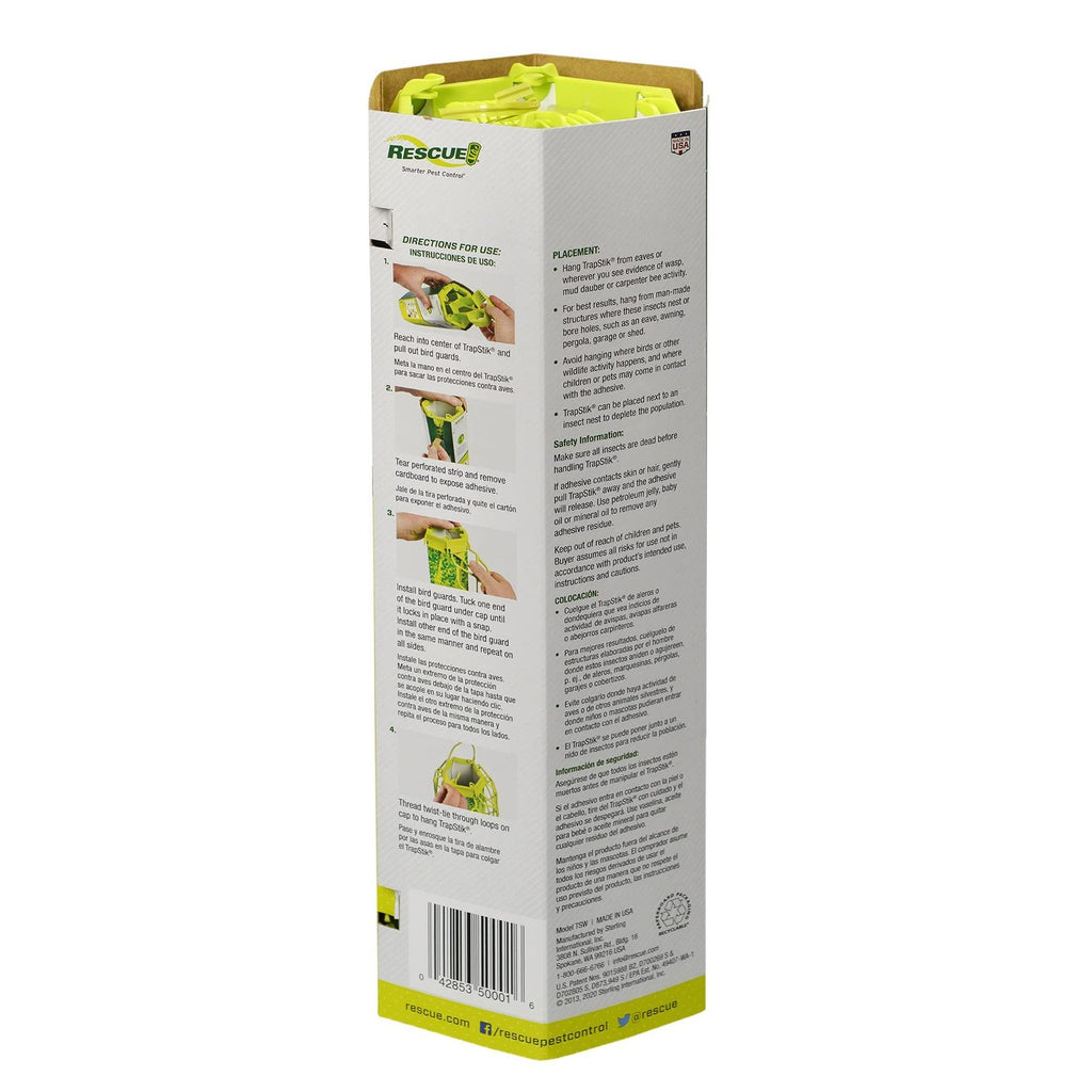 RESCUE! VisiLure® TrapStik for Wasps, Mud Daubers, Carpenter Bees – 3 Pack