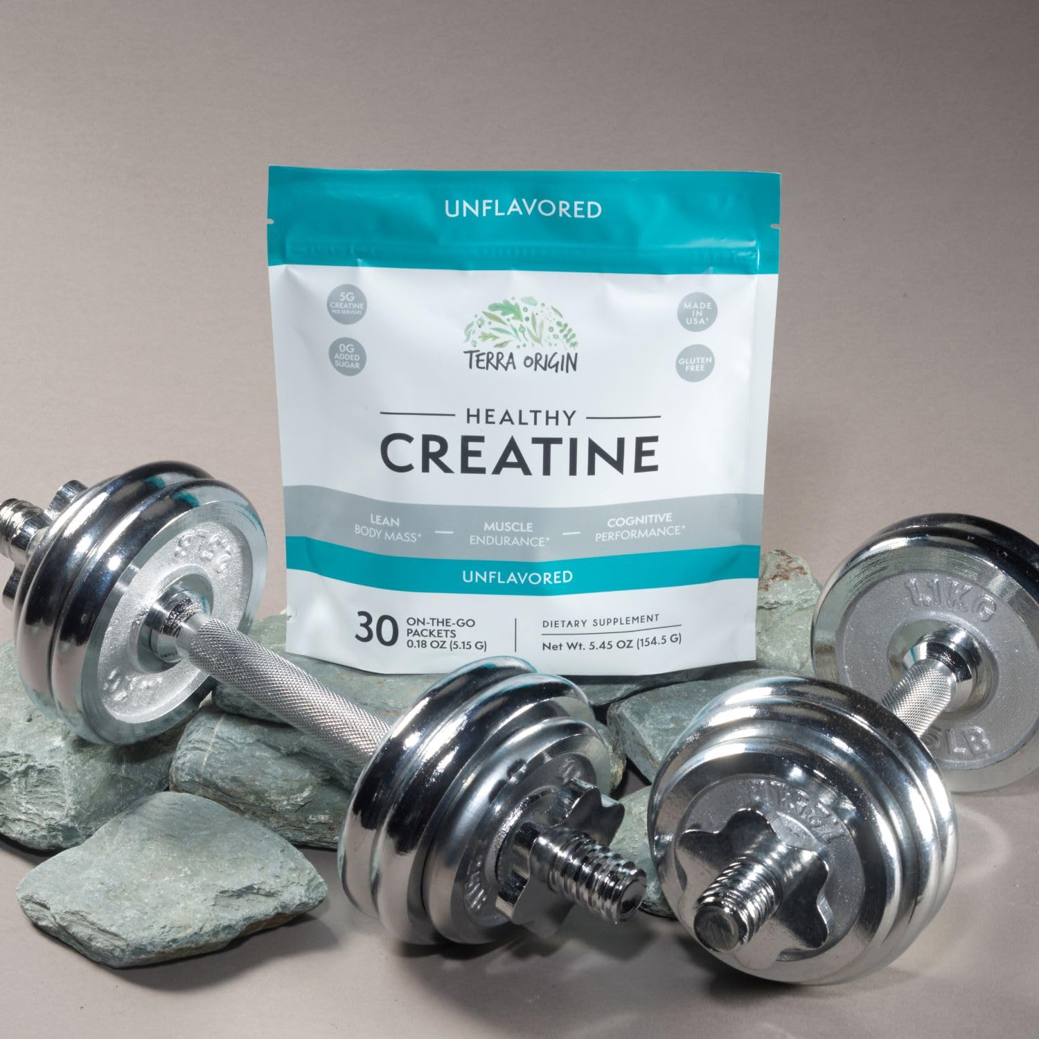 TERRA ORIGIN Healthy Creatine Micronized Monohydrate Powder | 30 Stick Packs | Support for Muscle and Cognitive Performance* | Supplement for Women and Men | Unflavored, Gluten Free, Zero Sugar