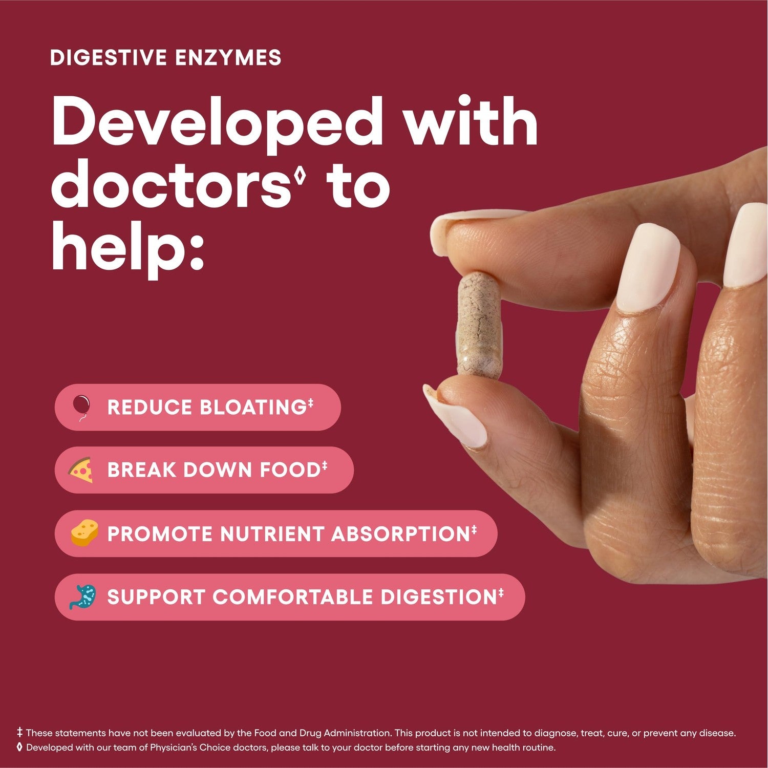 Physician's CHOICE Digestive Enzymes for Bloating & Digestion - Fast-Acting 16 Enzyme Formula with Organic Prebiotics & Probiotics for Gut & Digestive Health - Meal Time Discomfort Relief - 90 CT