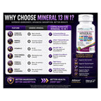 KAPPA NUTRITION Mineral 13 in 1 Advanced Complex with Albion® Chelated Minerals & MenaQ7® MK-7 Vitamin K2 | Calcium, Zinc, Selenium, Chromium, Iodine & Trace Minerals | 90 Vegan Capsules