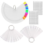 50Pcs Nail Swatch Sticks, Nail Polish Practice Display Tips, Clear | Nail Art Sample Sticks, Color Display Polish Board, Fan Shape with Number Sticker and Hanging Ring