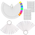 50Pcs Nail Swatch Sticks, Nail Polish Practice Display Tips, Clear | Nail Art Sample Sticks, Color Display Polish Board, Fan Shape with Number Sticker and Hanging Ring