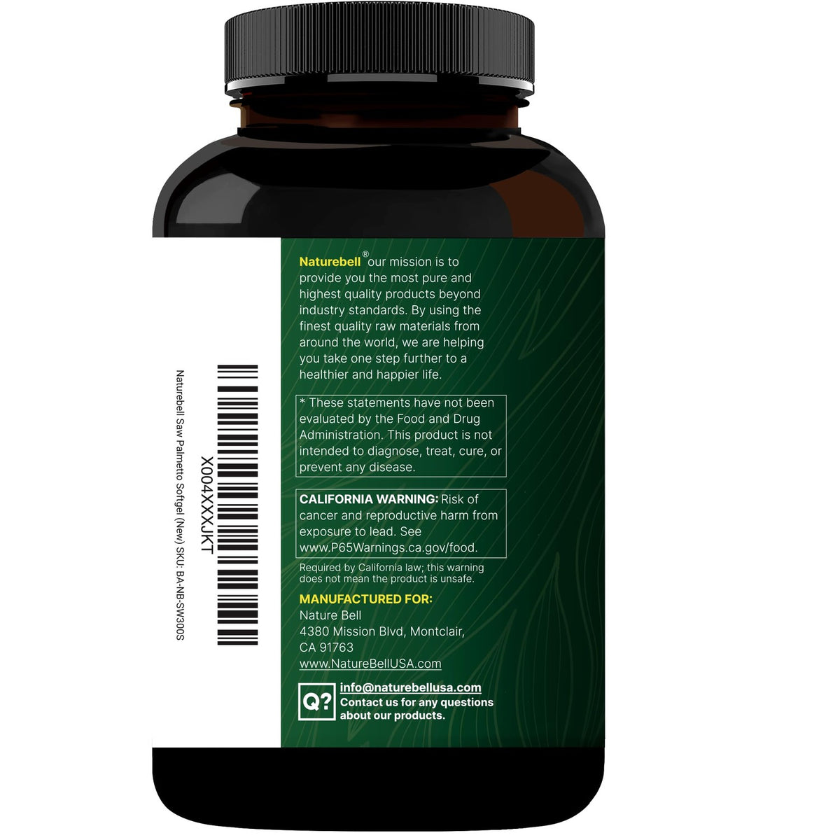 Saw Palmetto for Men with Pumpkin Seed Oil, 1200mg, 300 Softgels