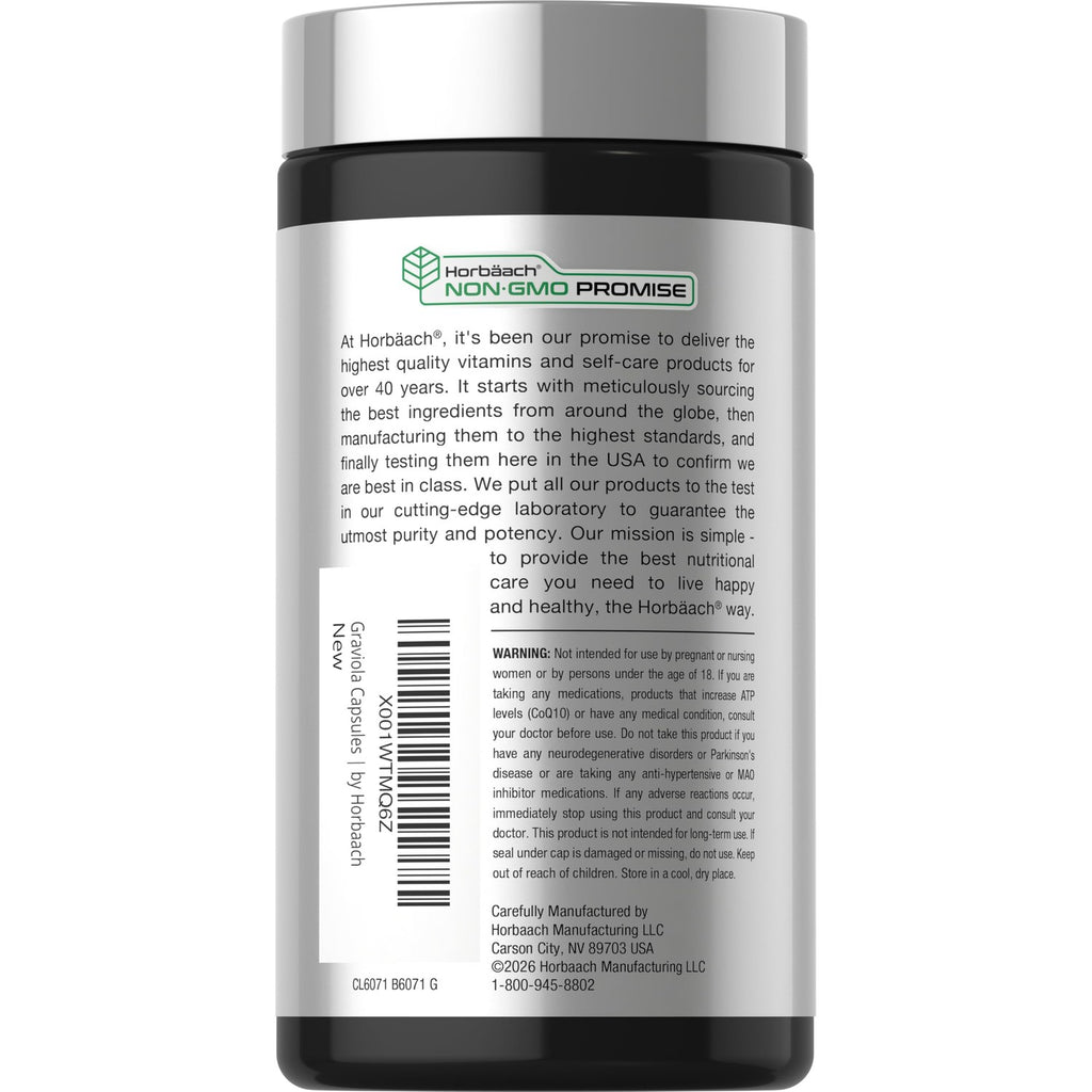 Horbäach Graviola Capsules | 120 Count | Soursop (Annona Muricata)