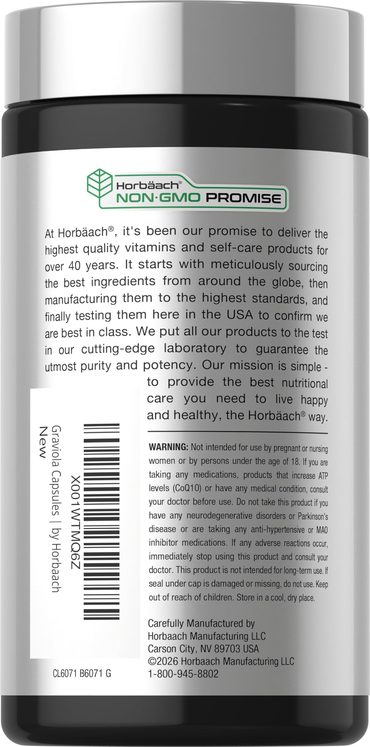 Horbäach Graviola Capsules | 120 Count | Soursop (Annona Muricata)