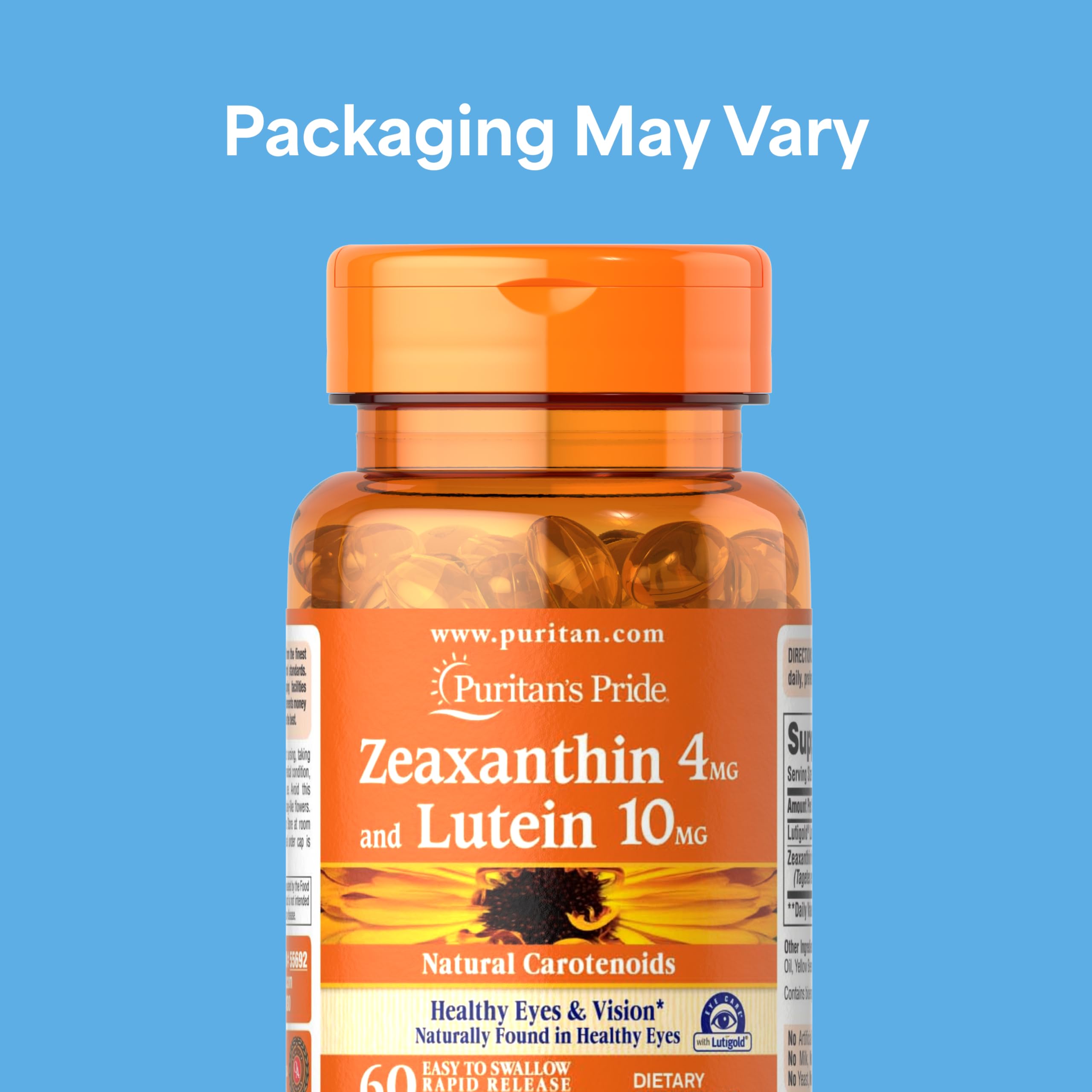 Puritan's Pride Zeaxanthin 4mg with Lutigold™ Lutein 10mg Carotenoids