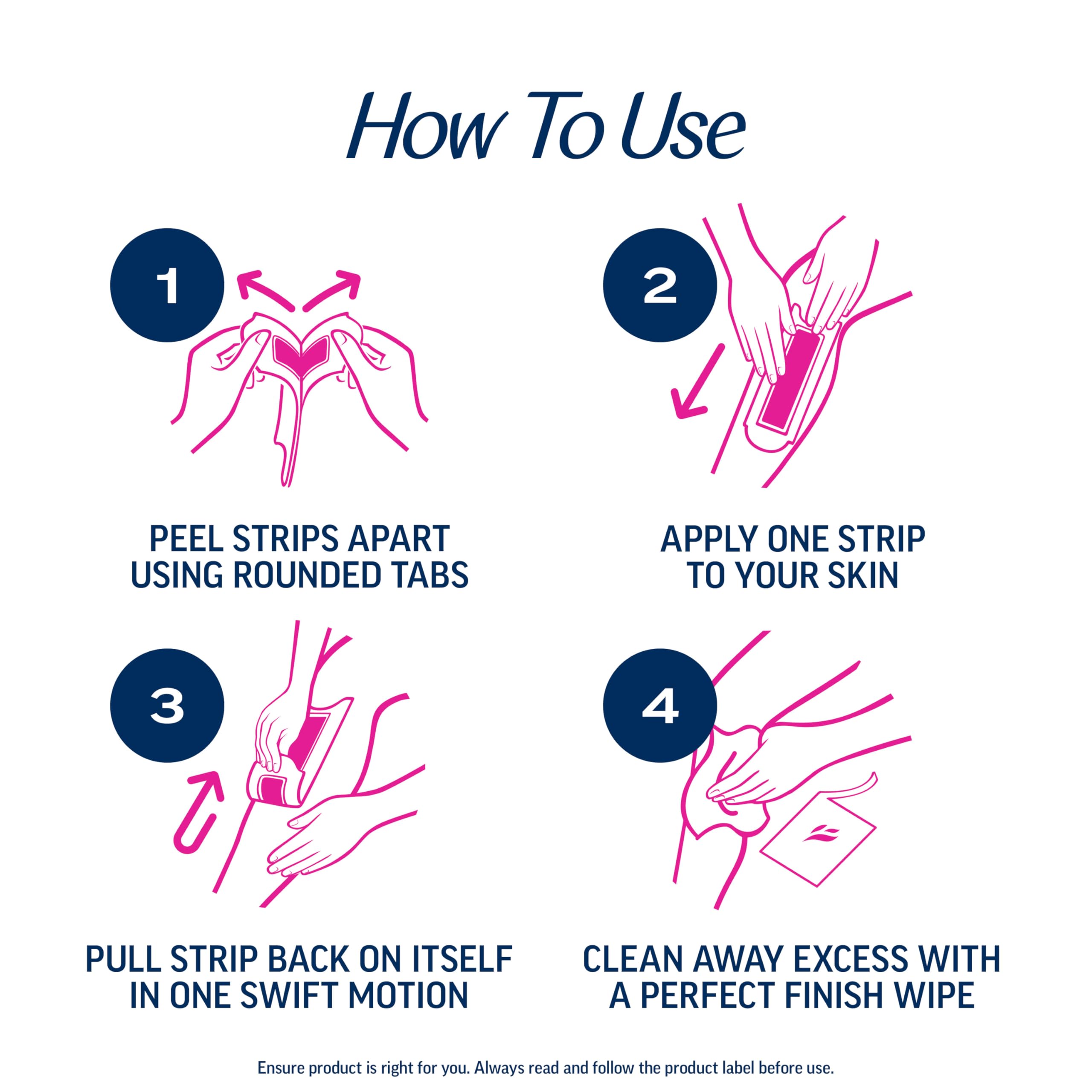 VEET Ready-To-Use Waxing Kit For Women | Wax Strips For Body Hair Removal, Wax Kit For Ingrown Hair Treatment, Personal Care Product, Hair Remover | 40ct Waxing Strips, 4ct Body Wipes