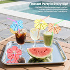 50PCS Umbrella Straws,Drink Umbrellas for Hawaiian,Tropical,Luau,Tiki Party