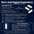 Simpli Supplements Boric Acid Suppositories for Women 600mg | 60 Count | Feminine Hygiene Support | Vaginal pH Balance & Freshness