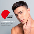 Feather Double Edge Safety Razor Blades - (50 Count) - Platinum Coated Hi-Stainless Steel Razor Blades - Fits Most Safety Razors - Super Sharp for Close Shaves - Japanese Quality