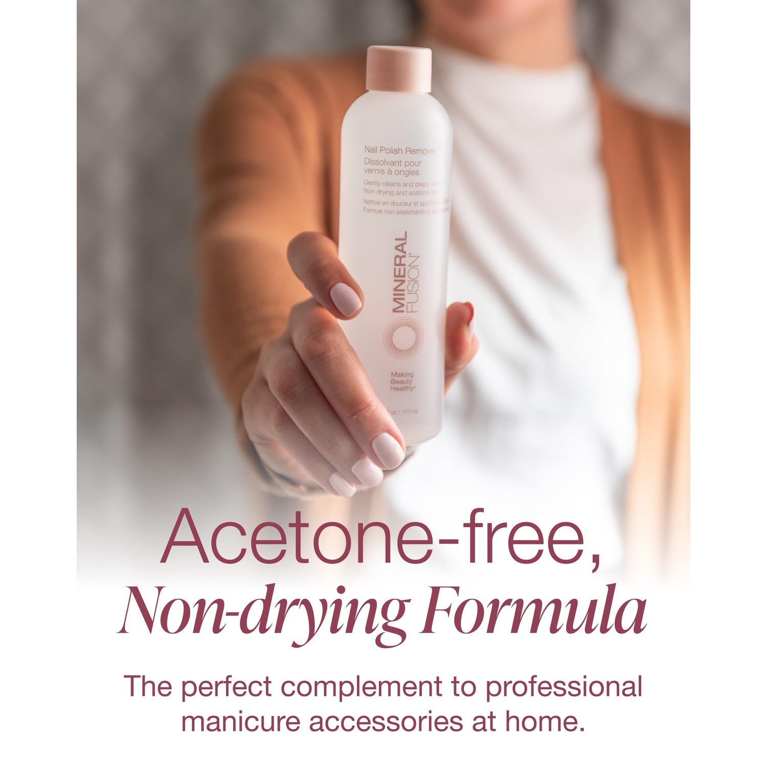 Mineral Fusion Nail Polish Remover, 6 fl oz (Pack of 2) | Acetone-Free Nail Care, Non Drying Liquid Formula
