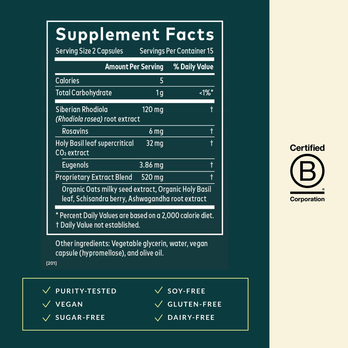 Gaia Herbs Stress Response Supplements, 30 Vegan Capsules, 15 Servings