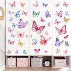 wondever Watercolor Butterfly Wall Decals Butterflies Girls Wall Stickers