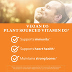 Doctors Best Vegan Vitamin D3 2500 IU Veg Caps - Vegan Vitamin D Supplement for Men & Women, Helps Support Calcium Absorption, Heart Health & Immune Support, 62.5 mcg per Serving - 60 Veggie Capsules