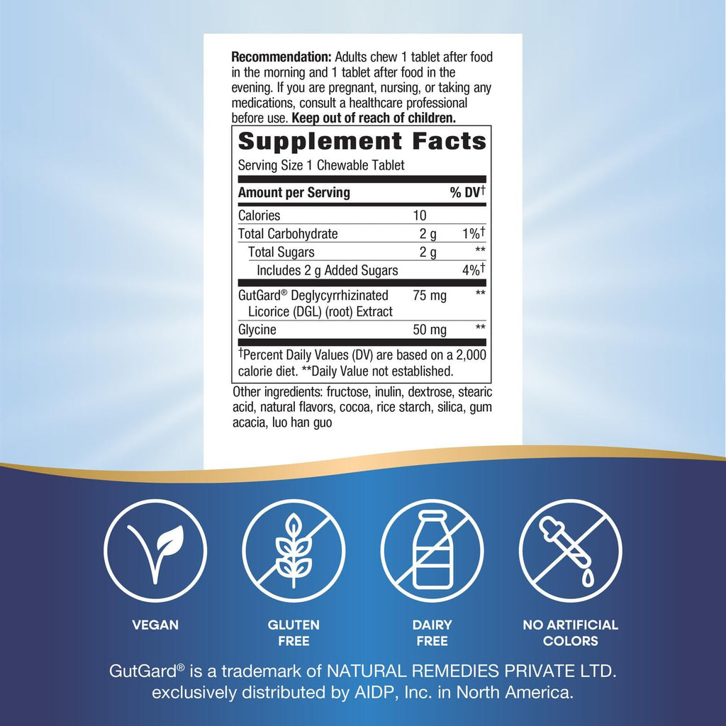 Nature's Way Extra Strength (1) DGL Ultra - DGL Chewable Tablets for Digestive Support* - Deglycyrrhizinated Licorice GutGard Extract - 75mg per Serving - Chocolate Flavored - 90 Count (90 Servings)