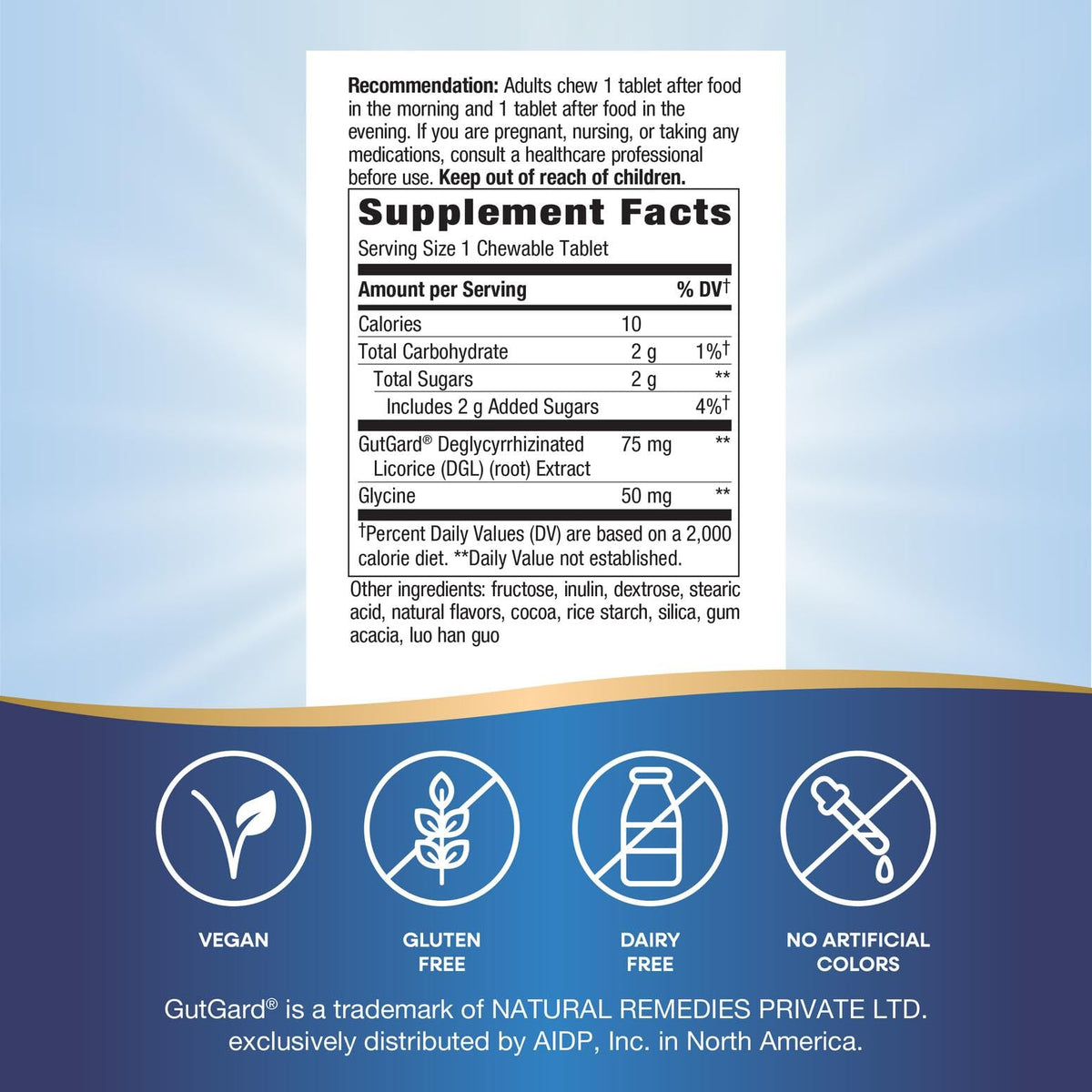 Nature's Way Extra Strength (1) DGL Ultra - DGL Chewable Tablets for Digestive Support* - Deglycyrrhizinated Licorice GutGard Extract - 75mg per Serving - Chocolate Flavored - 90 Count (90 Servings)