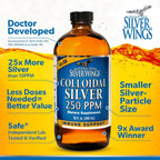 Buy now Natural Path Silver Wings Colloidal Silver Liquid - Enhanced Immune Support Supplement - 250ppm (1250mcg) - 2oz Dropper at indiglob india