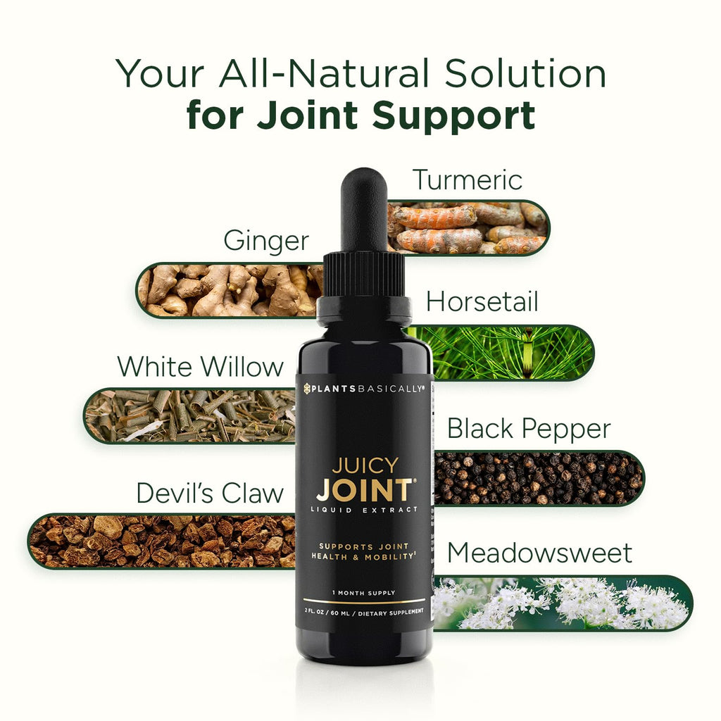 Juicy Joint Extract, 100% Plant-Based Joint Support Supplements - 1 Bottle | Supports Joint Mobility, Relief & Recovery | Fast Absorbing Formula for Women & Men |USA Made, Organic &Vegan, 30-Day Supply