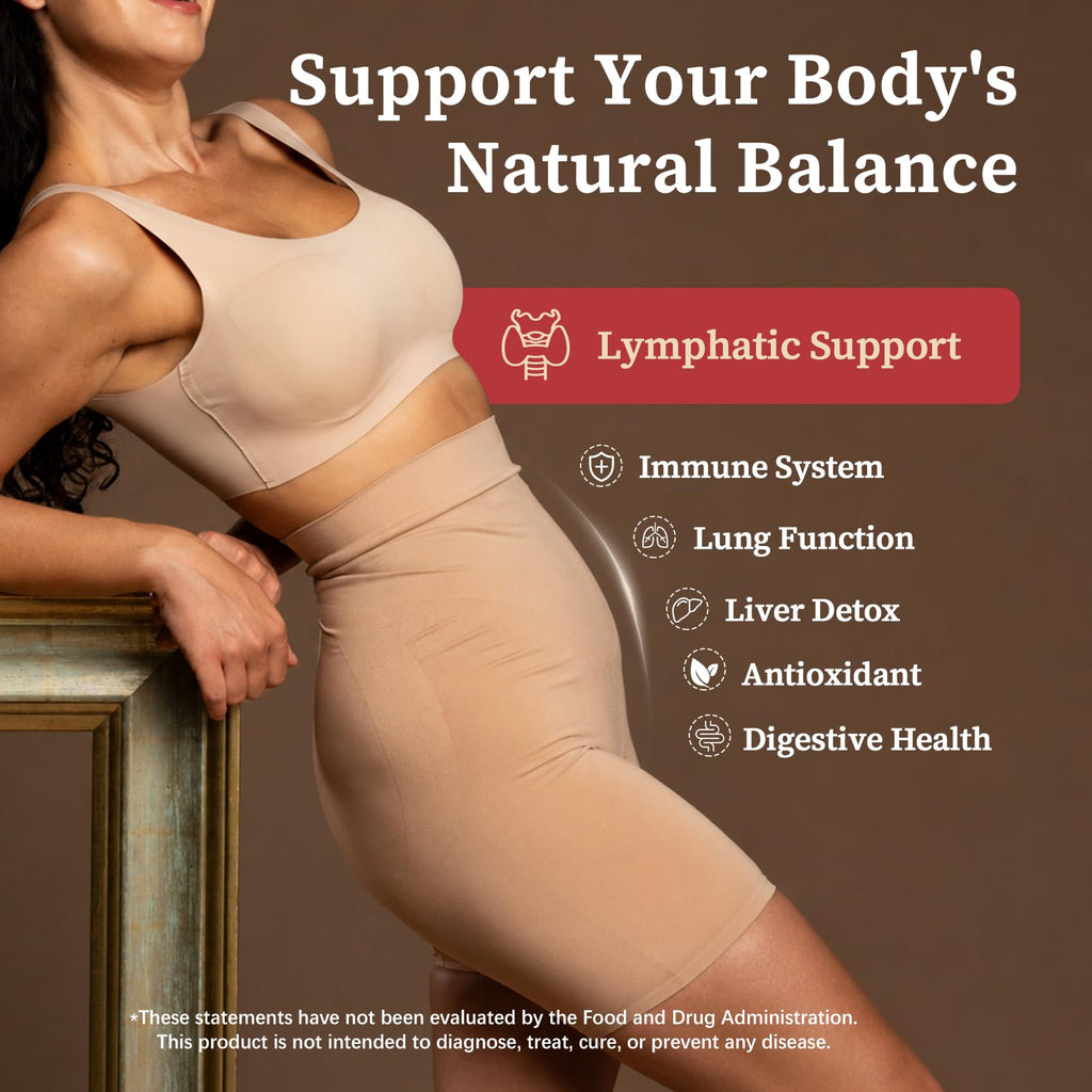 26-in-1 Liposomal Lymphatic Drainage Drops with Turmeric,Echinacea | Vitamins, Dandelion, Zeolite for Swelling, Bloating, Immune, Lung Support, Vegan, Alcohol-Free, Strawberry Flavor, 2 fl oz