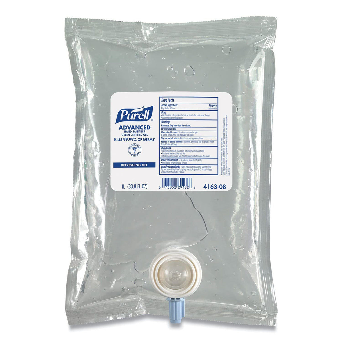 Purell CS2 Hand Sanitizer Gel Refill, Frag Free, 8ct x 1000 mL - 4163-08
