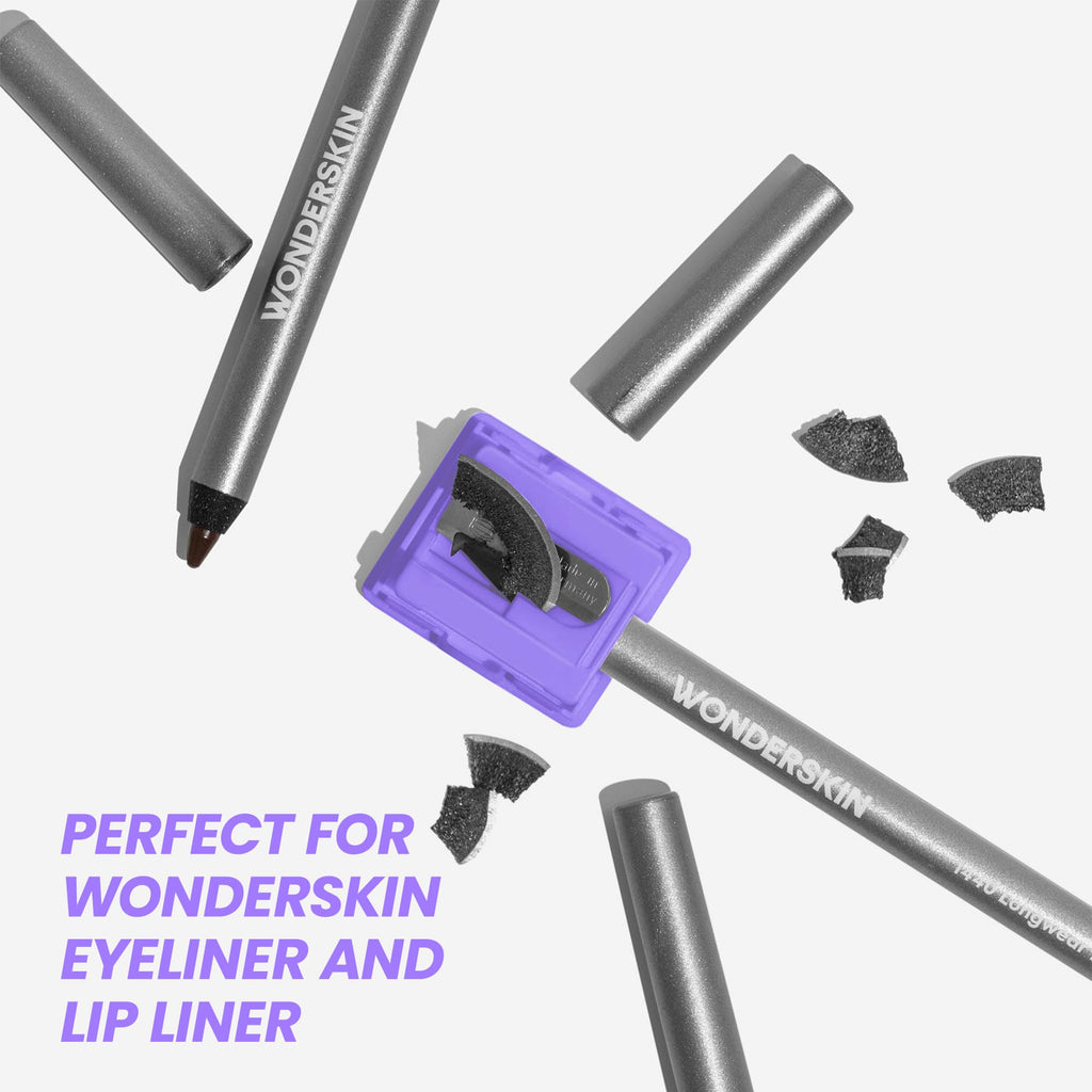 Wonderskin Makeup Pencil Sharpener - Eyeliner & Lip Liner Pencil Sharpener | Creates a precise point for eyeliner and lip liner pencils with clean, smooth sharpening.