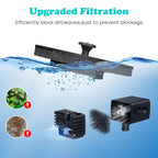Mademax Solar Bird Bath Fountains, Upgrade 1.4W Solar Fountain Pump with 8 Nozzles & 4 Brackets, Free Standing Floating Solar Powered Water Fountain Pump for Bird Bath, Garden, Pond, Pool, Outdoor