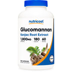 Nutricost Glucomannan 1,800mg Per Serving, 180 Capsules, Gluten-Free | Natural Fiber Source, GMO-Free