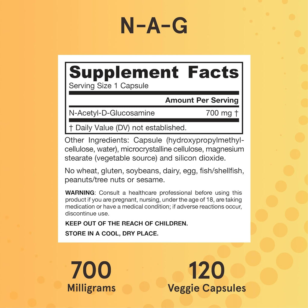 Buy now Jarrow Formulas N-A-G 700 mg, N-Acetyl Glucosamine, Acetylated Form of Glucosamine for Bone and Joint Support, 120 Veggie Capsules, Up to 120 Servings at indiglob india