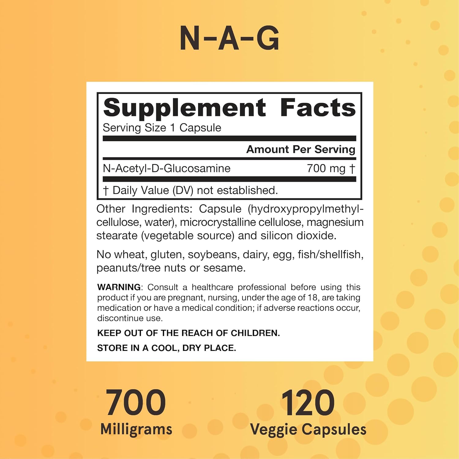Buy now Jarrow Formulas N-A-G 700 mg, N-Acetyl Glucosamine, Acetylated Form of Glucosamine for Bone and Joint Support, 120 Veggie Capsules, Up to 120 Servings at indiglob india