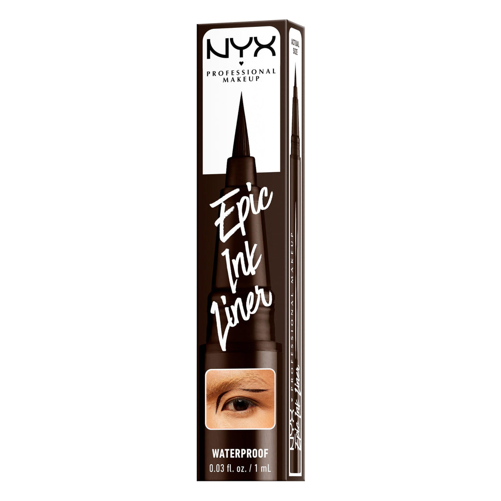 Buy now NYX PROFESSIONAL MAKEUP Epic Ink Liner, Waterproof Liquid Eyeliner with Vegan Formula - Dark Chocolate (Dark Brown Matte) at indiglob india
