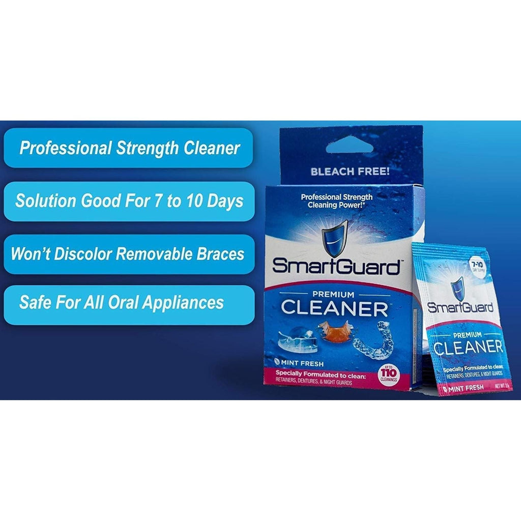 Buy now SmartGuard Premium Cleaner Crystals â€“(110 Cleanings)- Removes Stain, Plaque & Bad Odor from Dentures, Clear Braces, Mouth Guard, Night Guard & Retainers. at indiglob india