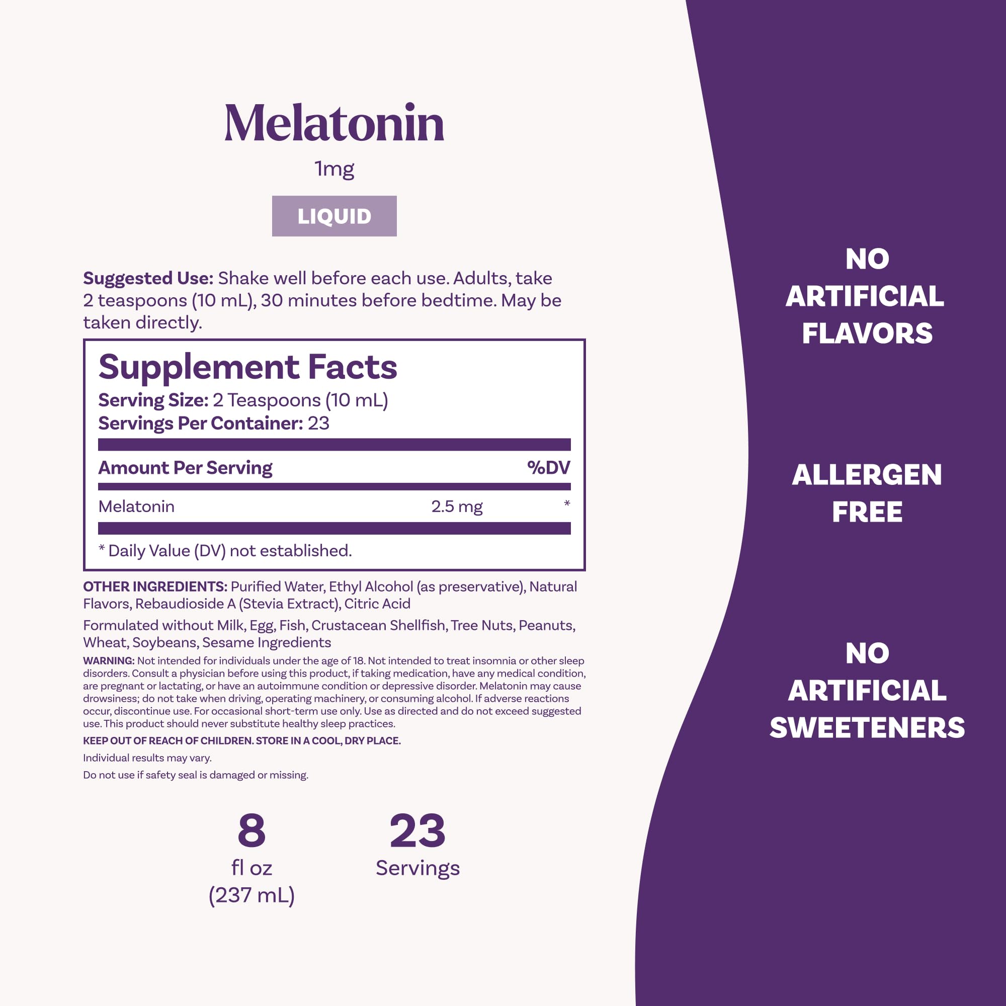 Natrol Liquid Melatonin for Adults, 2.5 mg, Berry-Flavored, 8 Fl Oz | Supplement to Fall Asleep Faster and Stay Asleep Longer, Wake Up Refreshed, 23 Servings