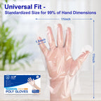 500 Pcs Disposable Food Service Gloves - Premium Plastic Food Prep Gloves for Multiple Use - BPA/Latex Free - Food Grade and Tear-Resistant - One Size Fits Most